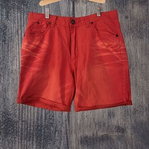 Red Snap Shorts Mens Size 34